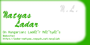 matyas ladar business card